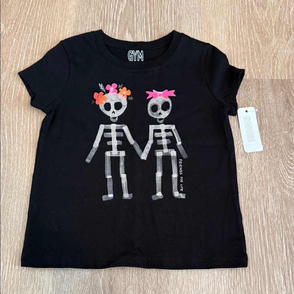 Gymboree Classic Black Tee with Skeletons